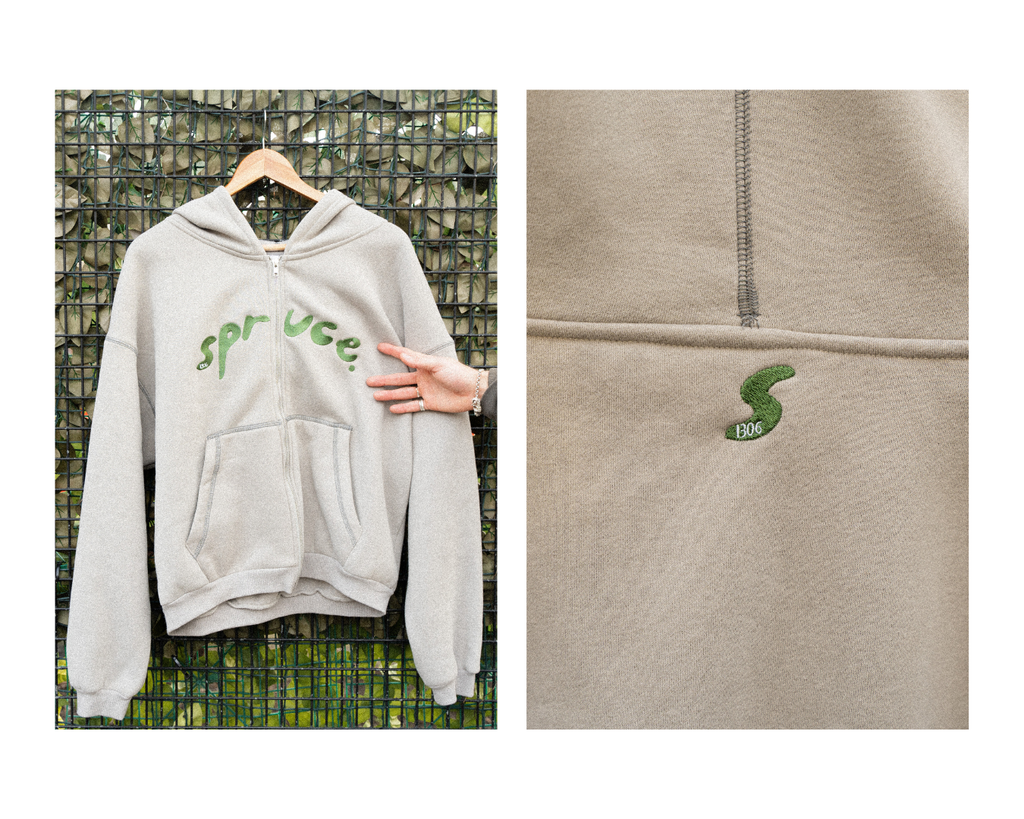 Spruce Cropped Zip-Up Hoodie